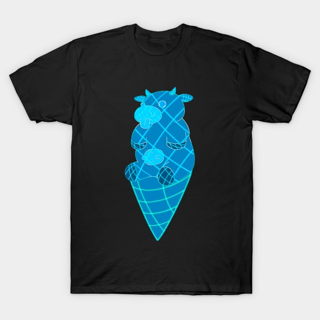 Sim-Moo-Lation  - Cyan - CowLick T-Shirt by Atomic Lunchbox